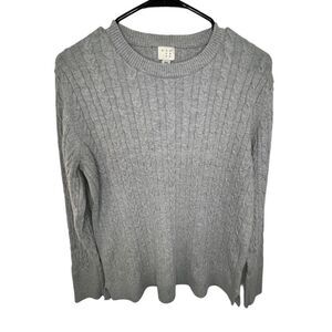 A New Day Basic Grey Knit Warm Long Sleeve Sweater